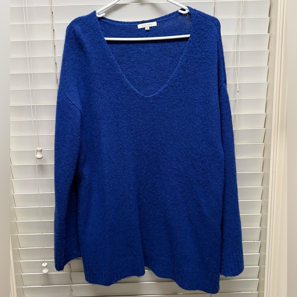 Z Supply Blue Crew Neck Sweater